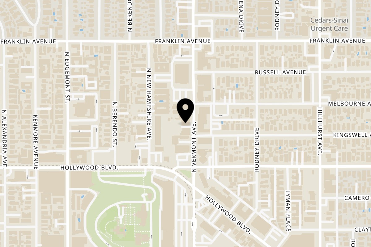 Map showing the location of Il Capriccio on 1757 N Vermont Ave in Los Angeles